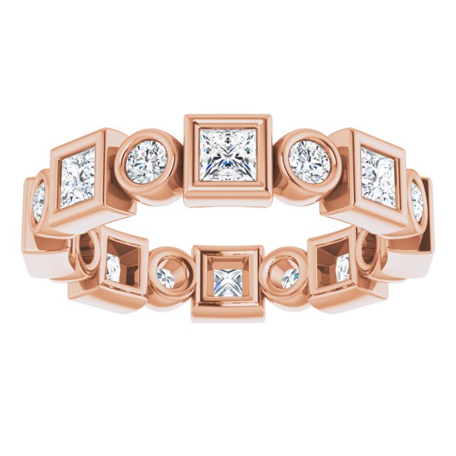 1.92 ct. Princess & Round Diamond Eternity Band-VIRABYANI